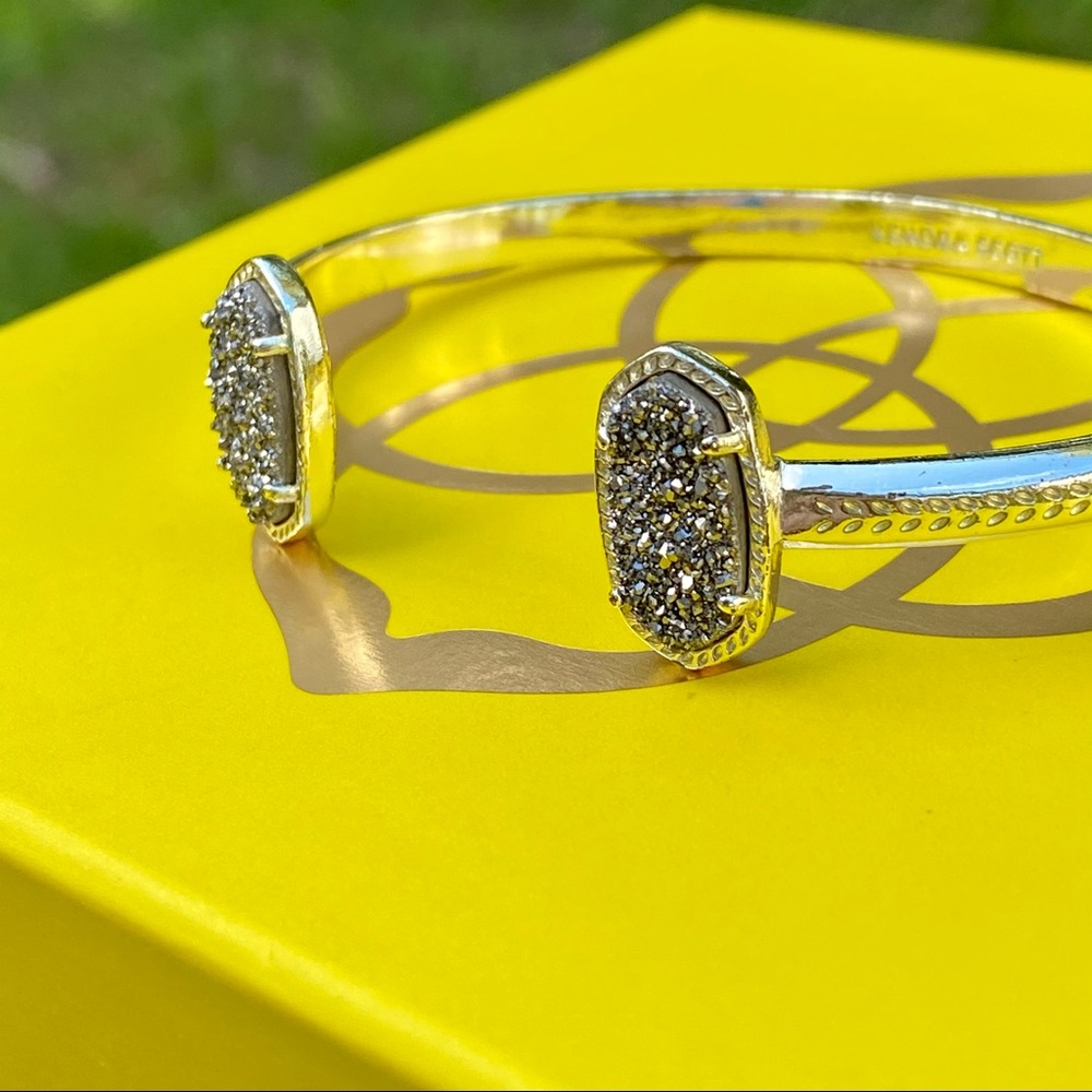 Kendra Scott Gold Elton Platinum Drusy - Picture 2 of 12